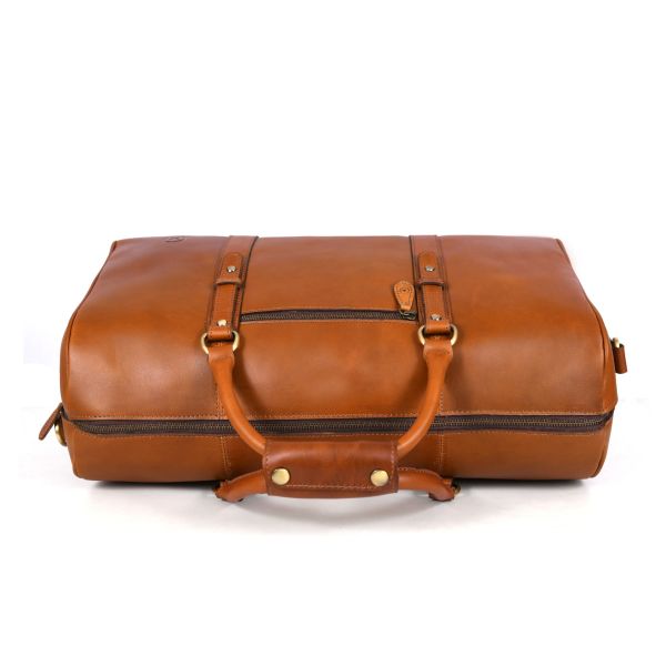 Taranto Leather Weekender Bag Combo - Chestnut