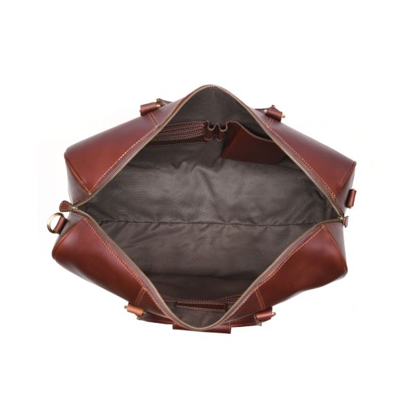 Taranto Leather Weekender Bag Combo - Pecan Brown