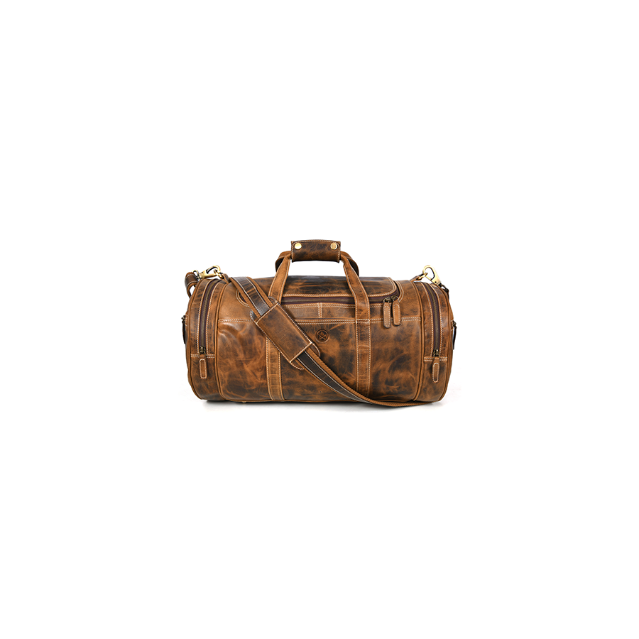 Cordoba Leather Barrel Bag - Walnut Brown