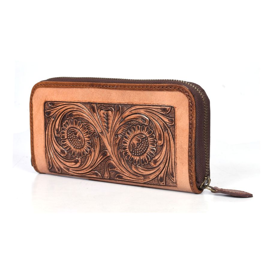 Hand-tooled Leather Clutch Large envelope Brown -   Hand tooled leather,  Tooled leather handbags, Leather tooling