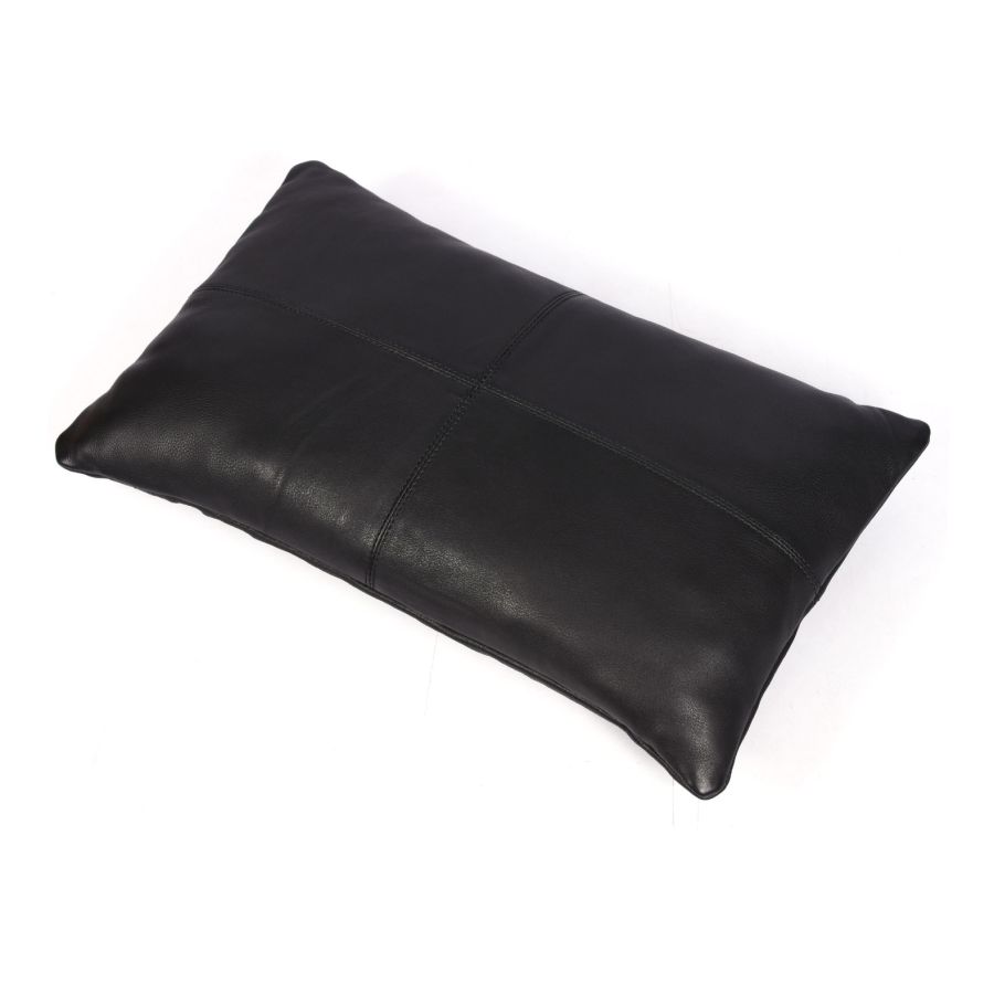 Leather Cushion - Raven Black