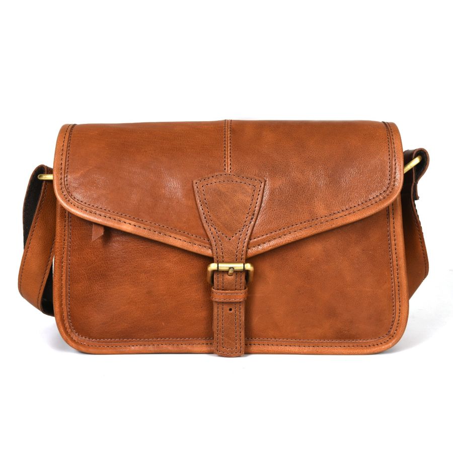 Ourense Leather Crossbody Bag - Caramel Brown