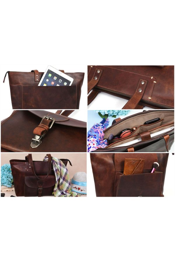 Brittany Travel Tote Bag – Walnut Brown