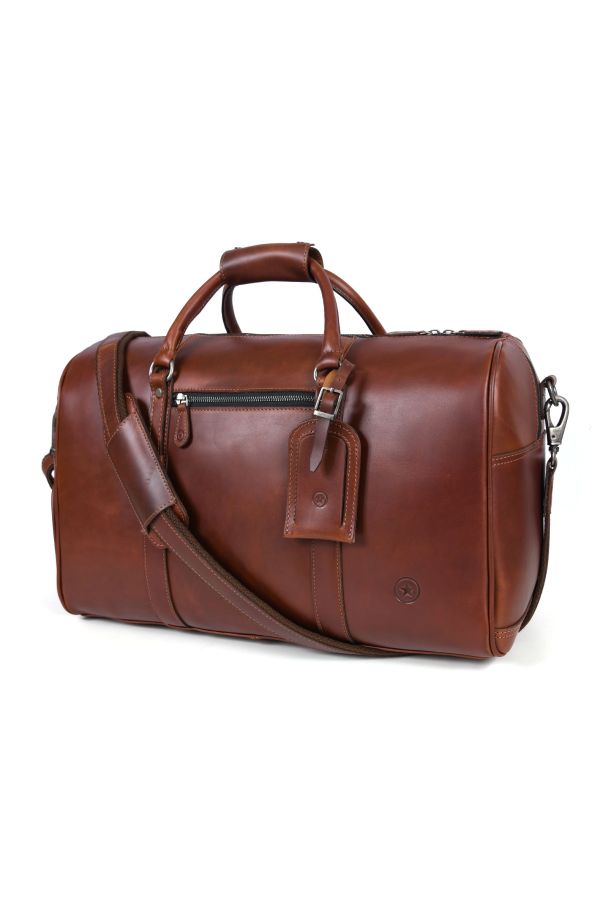 Austin Leather Overnight Bag - Walnut
