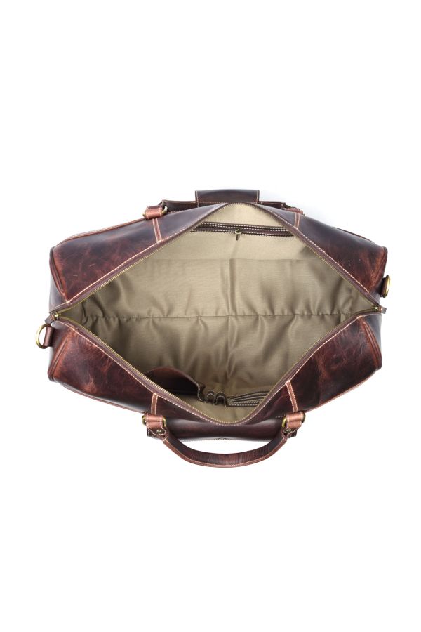Bolzano Leather Duffle Bag - Walnut Brown