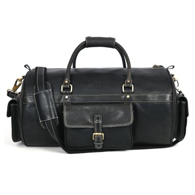 Genuine Leather Duffle Bag, Personalized Canvas Travel Bag