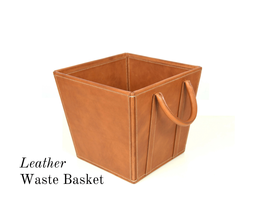 Leather Waste Basket