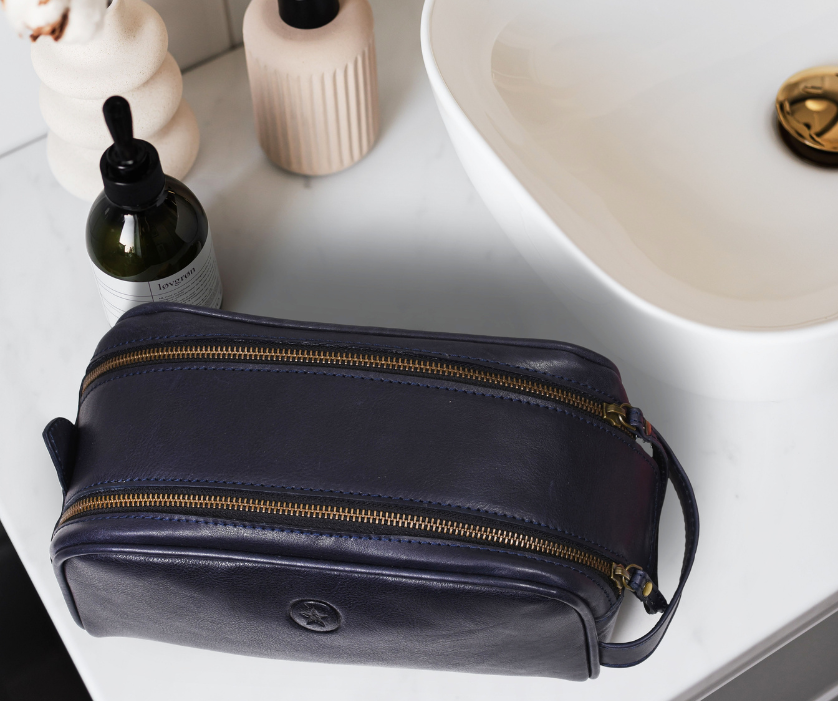 Genuine Leather Toiletry Bag - Aaron Leather Goods 