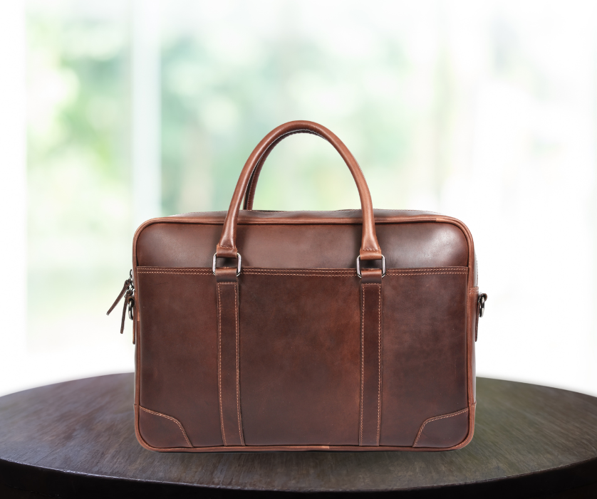 Genuine Leather Satchel Bag - Aaron Leather Goods 