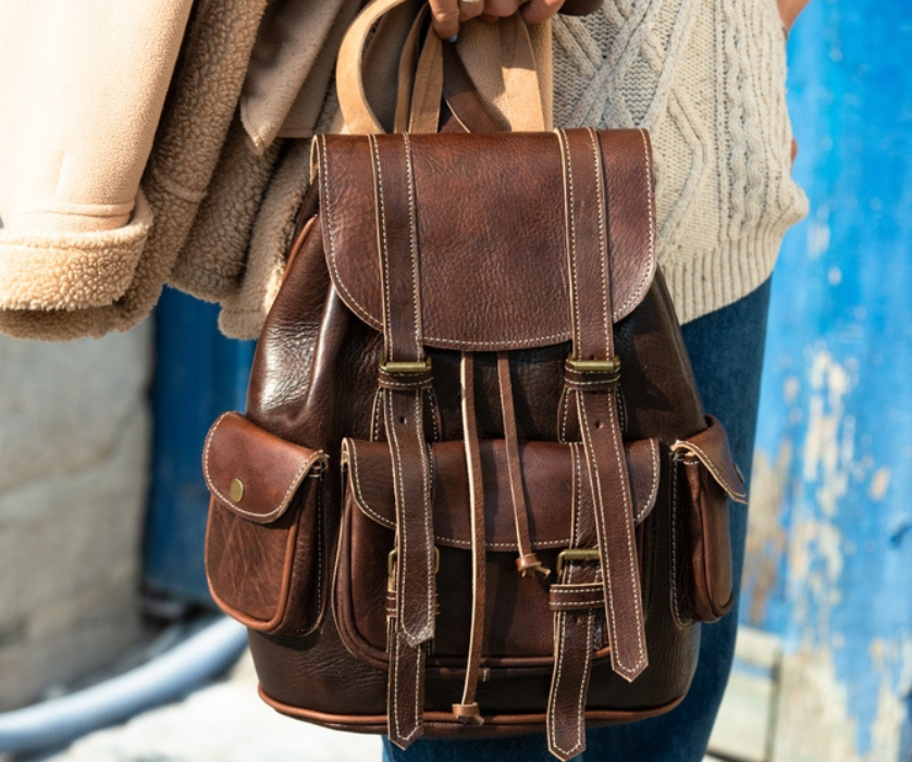 Genuine Leather Backpack - Aaron Leather Goods 
